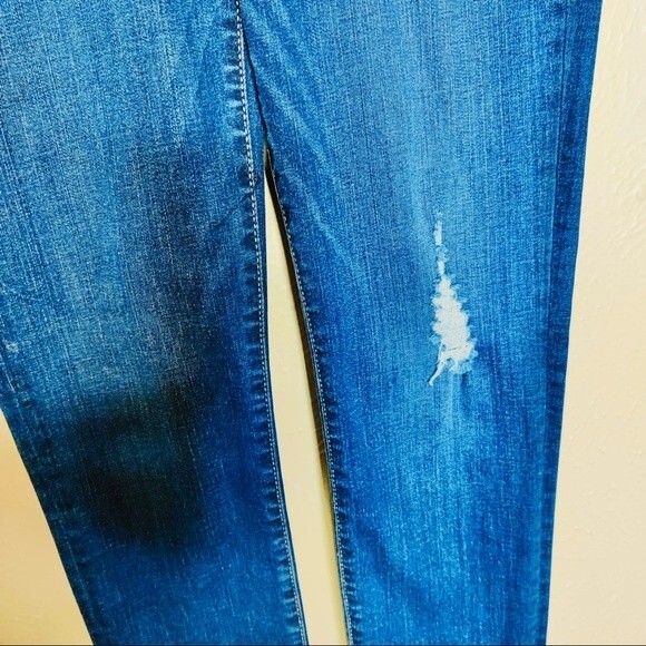 Kut From the Kloth Women's Toothpick Skinny Distressed Blue Jeans in Size 2 - Picture 3 of 11